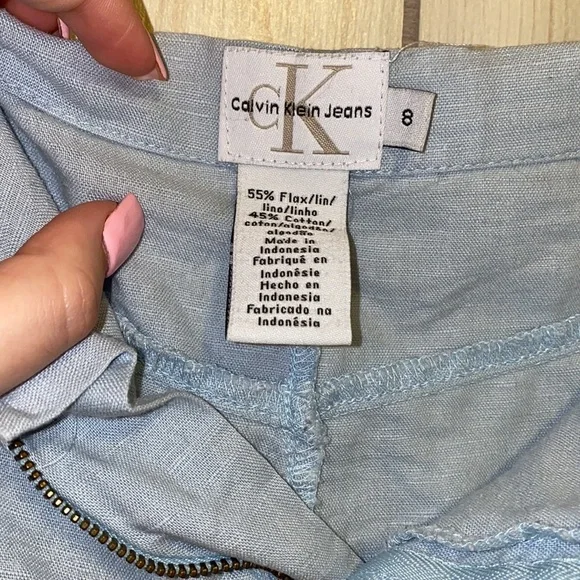 Calvin Klein jeans baby blue cotton vintage skirt 8 m l vtg women’s mini - Picture 5 of 8